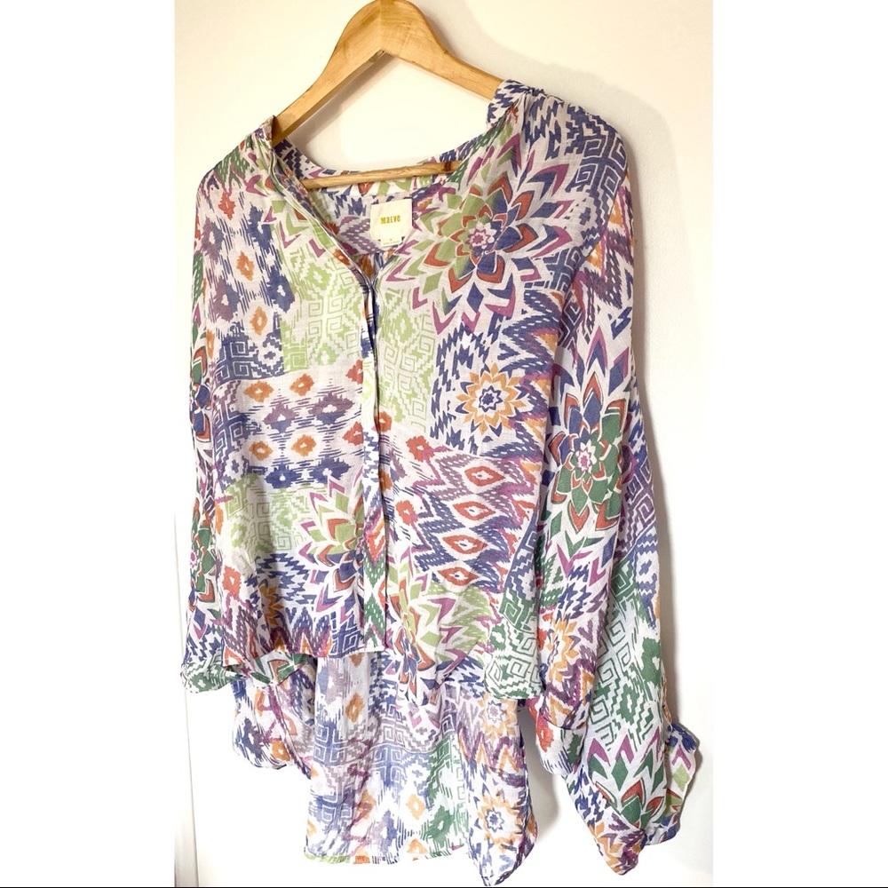 Anthropologie Maeve Ikat Brynna Dolman Sleeve Blouse - Picture 5 of 7